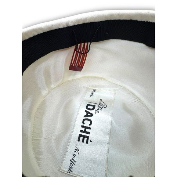 Vintage Lellén Daché Ivory Satin Bow Hat Pasadena Victorian Room - Picture 8 of 11